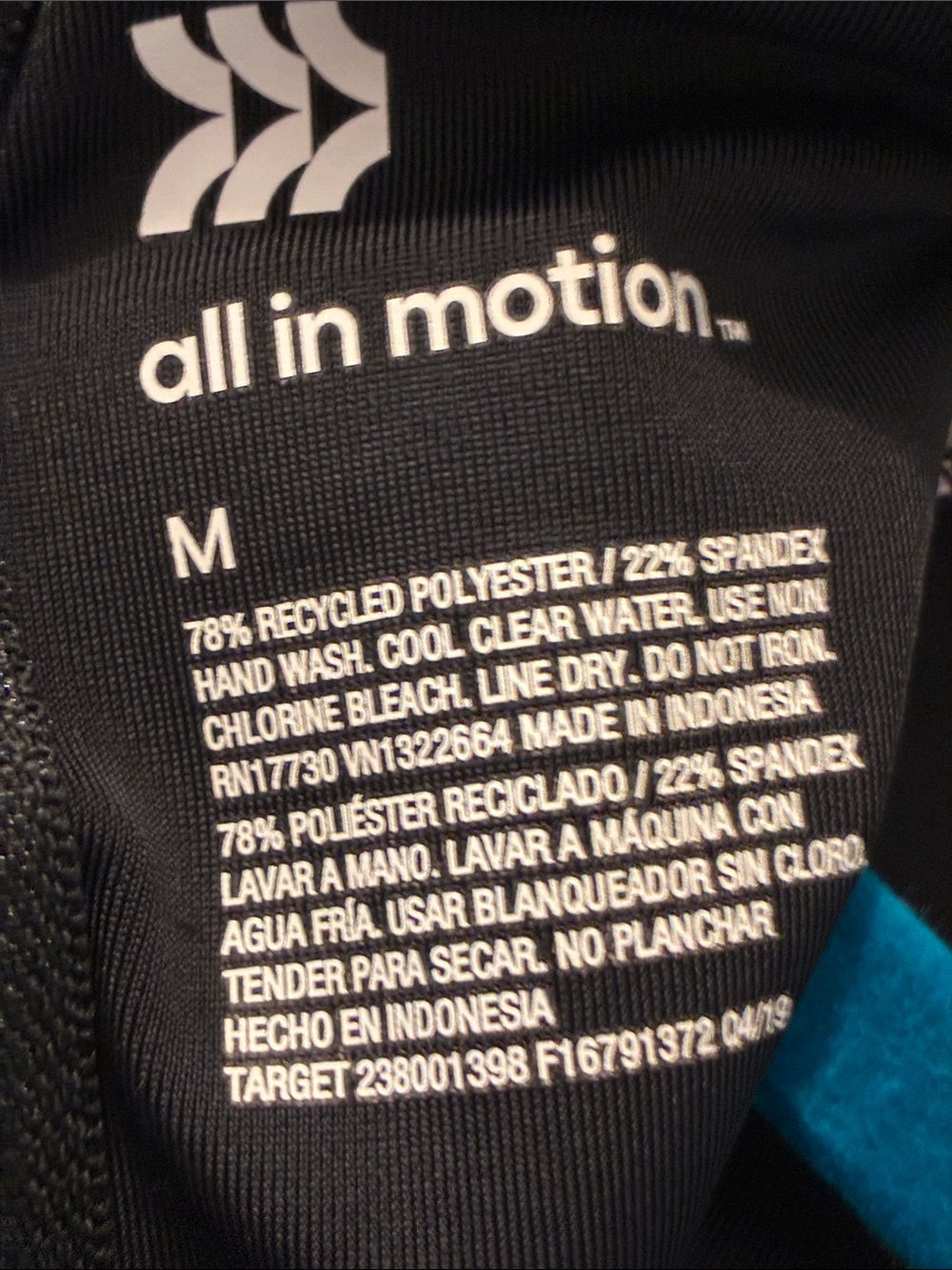 all in motion Black Swim RashGuard Pink Floral-Print Sleeves Sz M Never Worn - Picture 9 of 9